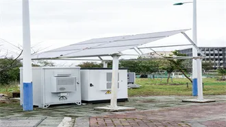 Solar container communication station flywheel energy storage